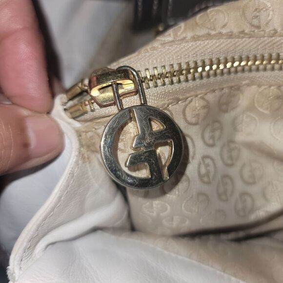 Giorgio Armani VTG Elegant White and Black Satchel Repainted - Picture 12 of 13